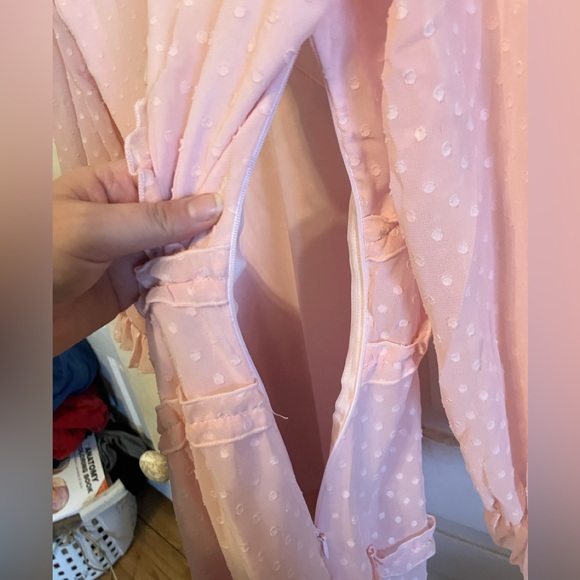 Pink Ruffle Mini Dress - Picture 6 of 7